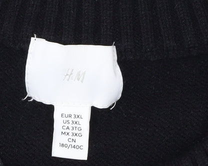 H&M Women's Black White Striped Crew Neck 3XL Pullover Jumper