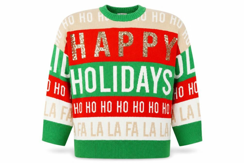 Tu Men’s Multicoloured Christmas Sequin Pullover Jumper XL