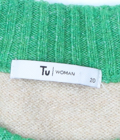 Tu Men’s Multicoloured Christmas Sequin Pullover Jumper XL