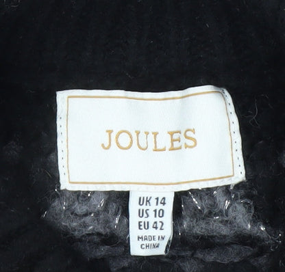 Joules Women Grey Fair Isle Crew Neck Chunky Knit Jumper Size 14