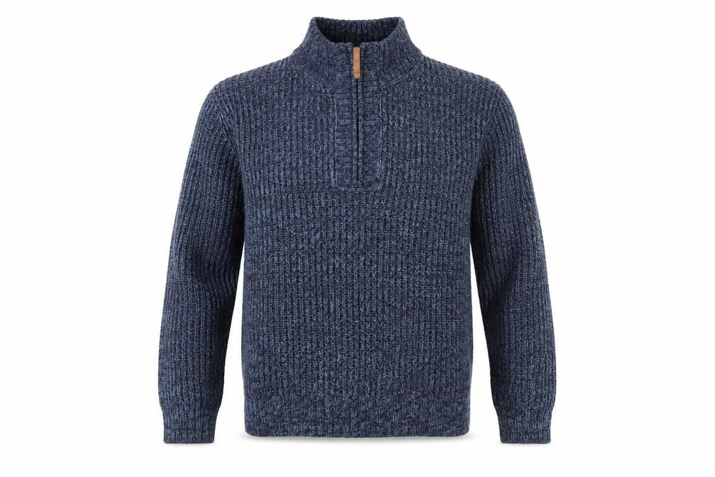 Mountain Warehouse Men’s Blue Half Zip Chunky Knit Jumper L