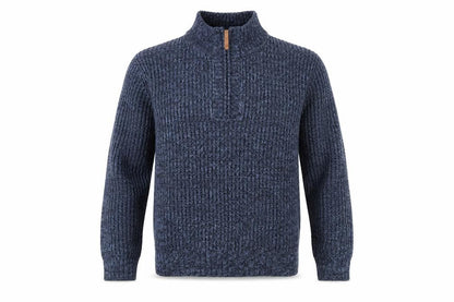 Mountain Warehouse Men’s Blue Half Zip Chunky Knit Jumper L