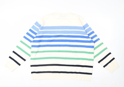 Marks and Spencer Women's Multicoloured Striped Pullover Jumper Size 22