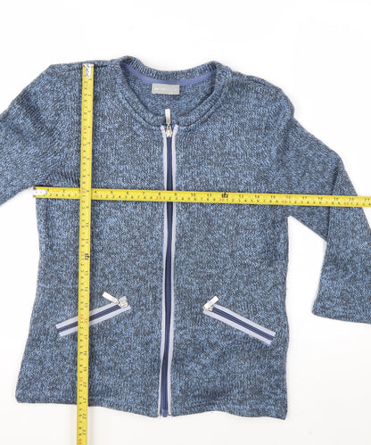Marks and Spencer Per Una Blue Zip Knit Cardigan Women M Full Zip