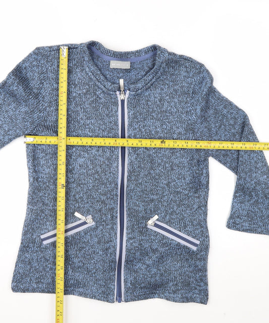 Marks and Spencer Per Una Blue Zip Knit Cardigan Women M Full Zip