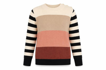 Next Women's Multicoloured Stripe Knit Crew Neck Jumper Size M