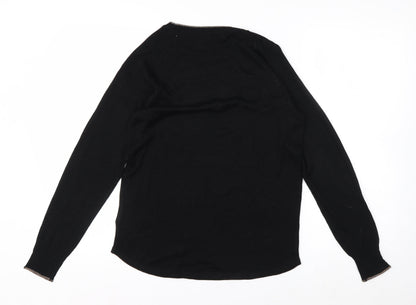 Next Women Black Size 8 Crew Neck Long Sleeve Knit Jumper