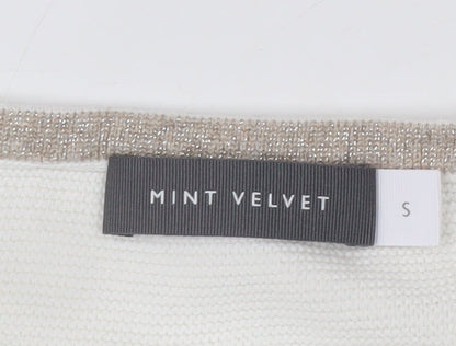 Mint Velvet Women Ivory Star Knit Relaxed Pullover Jumper Size S