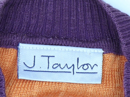 J. Taylor Womens Multicoloured Striped Mock Neck Sleeveless Top Size 12