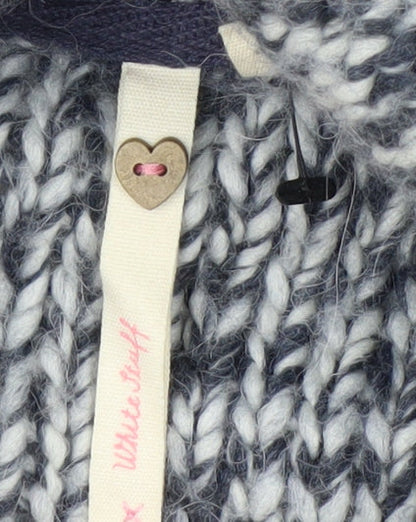 White Stuff Womens Grey Chunky Cowl Neck Wool Blend Pullover Jumper S