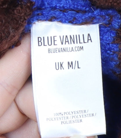 Blue Vanilla Women Brown Multicoloured Striped Knit Jumper M/L