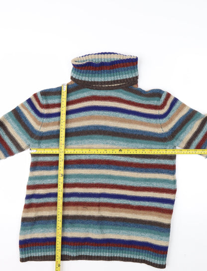 Seasalt Cornwall Womens Multicoloured Roll Neck Lambswool Jumper UK 12