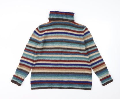 Seasalt Cornwall Womens Multicoloured Roll Neck Lambswool Jumper UK 12