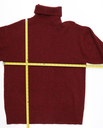 H&M Men's Red Roll Neck Wool Blend Pullover Jumper Size M