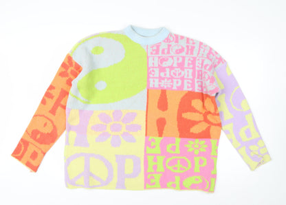 Urban Outfitters Women's Multicoloured Peace & Love Knit Jumper M