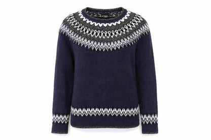 Clements Ribeiro Women’s Blue Fair Isle Knit Jumper Size 12