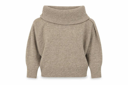 H&M Women Beige Cowl Neck Long Sleeve Pullover Jumper Size M