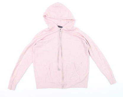 Marks and Spencer Women Pink Small Full Zip Hooded Sweatshirt