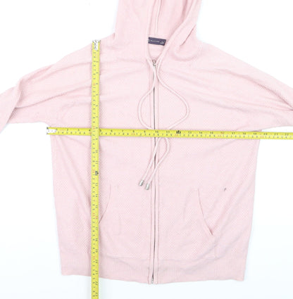 Marks and Spencer Women Pink Small Full Zip Hooded Sweatshirt