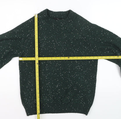 Next Women's Green Sequin Knit Pullover Jumper Size S