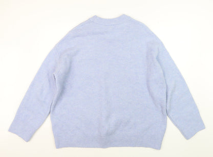 New Look Women's Blue NYC Crew Neck Knit Pullover Jumper Size M