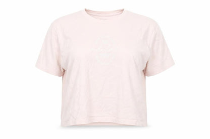 Adidas Women's Pink 2XL Basic Crew Neck Logo T-Shirt