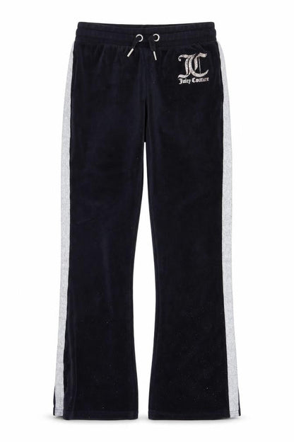 Juicy Couture Girls Black Velour Jogger Trousers Age 9/10 with Sparkle Trim
