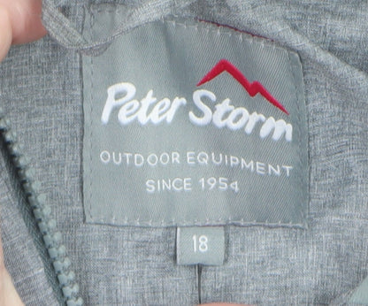 Peter Storm Womens Grey Waterproof Rain Coat Jacket Size 18