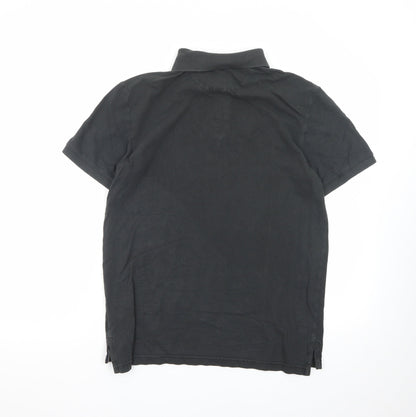 American Eagle Men’s Black Super Soft Cotton Polo Shirt Size S