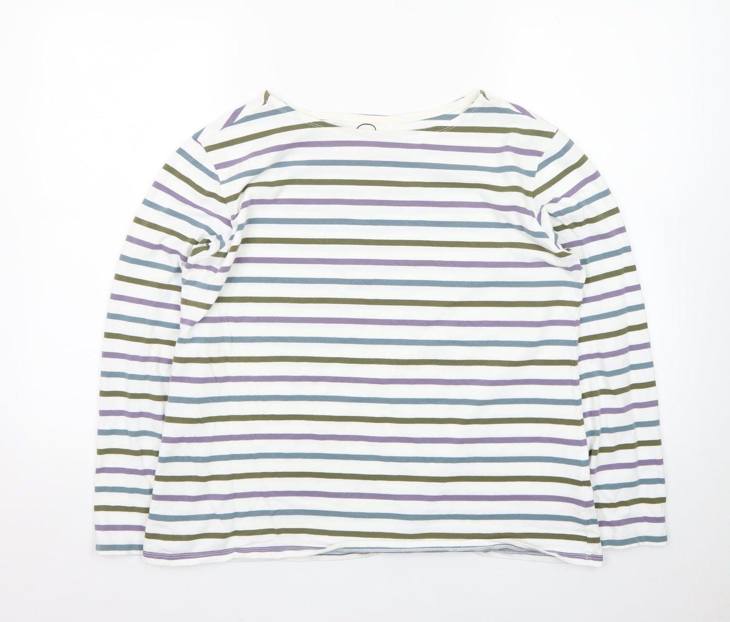 Seasalt Women’s Multicoloured Striped Long Sleeve Cotton Sailor Shirt UK 16