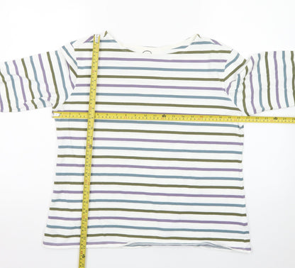Seasalt Women’s Multicoloured Striped Long Sleeve Cotton Sailor Shirt UK 16
