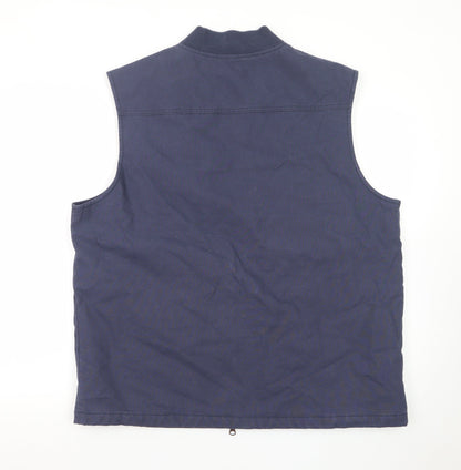 Union Works Men's Blue Cotton Waistcoat L Regular Fit Workwear Style