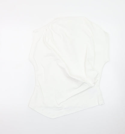 Marks and Spencer Women’s White Sleeveless High Neck Jersey Blouse UK 16