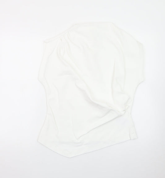 Marks and Spencer Women’s White Sleeveless High Neck Jersey Blouse UK 16