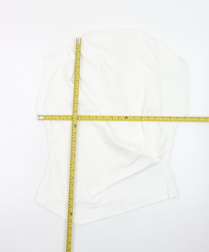 Marks and Spencer Women’s White Sleeveless High Neck Jersey Blouse UK 16