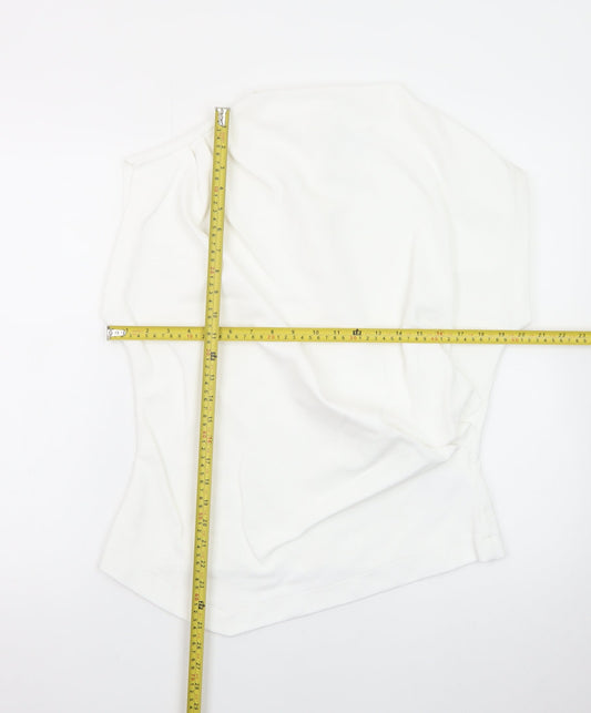 Marks and Spencer Women’s White Sleeveless High Neck Jersey Blouse UK 16