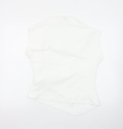 Marks and Spencer Women’s White Sleeveless High Neck Jersey Blouse UK 16