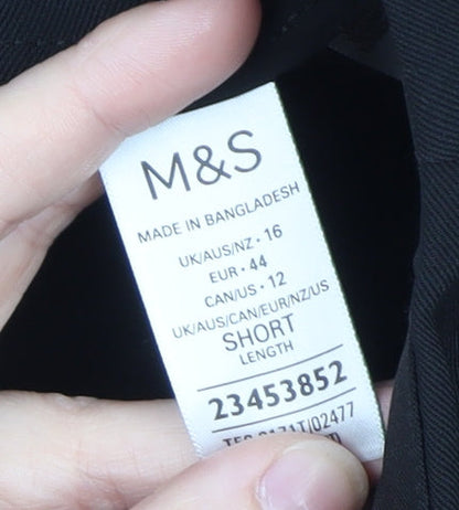Marks and Spencer Women’s Black Wide-Leg Cropped Trousers Size 16