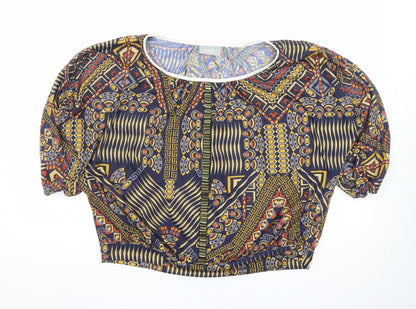Wallis Women’s Multicoloured Tribal Cropped Blouse Size M