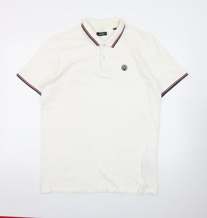 Jack & Jones Men's White XL Polo Shirt Short Sleeve Classic Fit