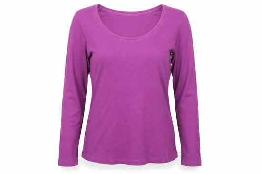 White Stuff Women’s Purple Long Sleeve Cotton Basic Top Size 10