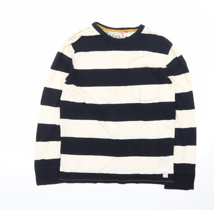 French Connection Men's Black White Striped Long Sleeve T-Shirt L