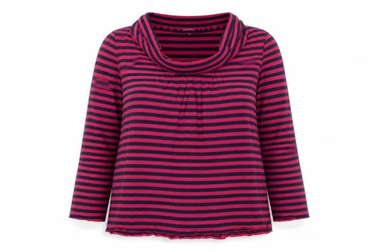 Phase Eight Women’s Pink Striped Cowl Neck Jersey Tunic Top Size 18