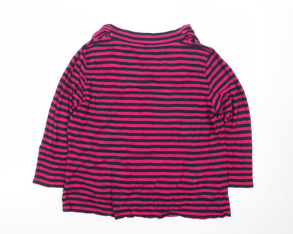 Phase Eight Women’s Pink Striped Cowl Neck Jersey Tunic Top Size 18