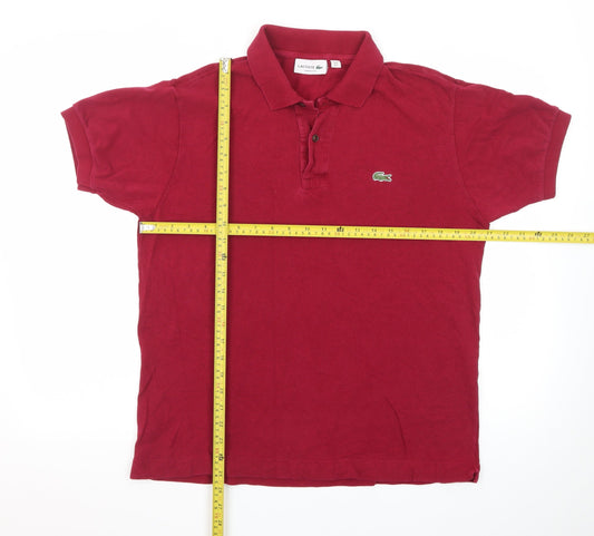 Lacoste Men's Red Classic Fit Short Sleeve Polo Shirt Size L