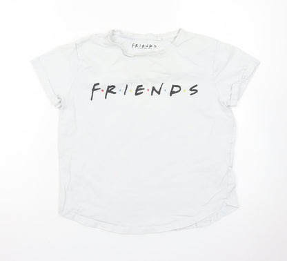 Friends Women's White Size 8 Basic Crew Neck Short Sleeve T-Shirt