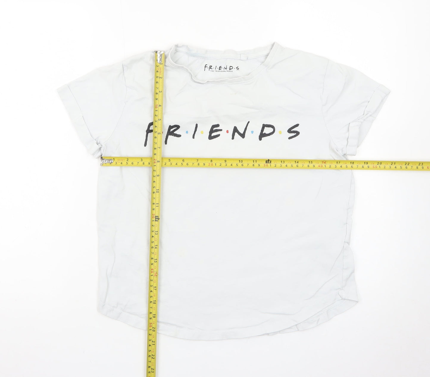 Friends Women's White Size 8 Basic Crew Neck Short Sleeve T-Shirt