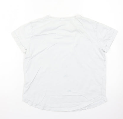 Friends Women's White Size 8 Basic Crew Neck Short Sleeve T-Shirt