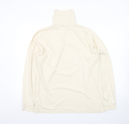 Cotton Traders Men's Beige Long Sleeve Roll Neck T-Shirt Size M