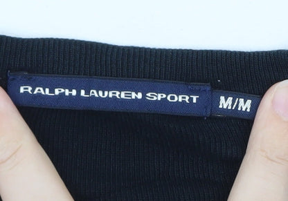 Ralph Lauren Mens Black Long Sleeve Crew Neck Cotton T-Shirt M